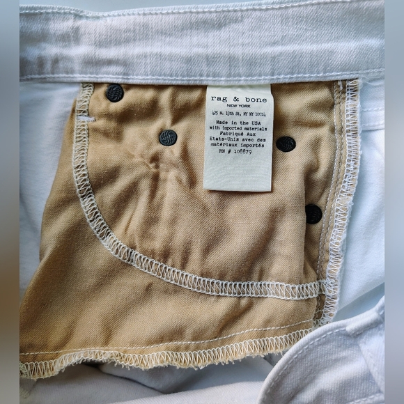 Rag & Bone Dre Capri White Distressed Women's Jeans, Frayed, Stretch, sz 28. - Picture 8 of 16